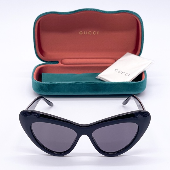 NEW GUCCI GG0895S 001 BLACK CAT EYE WOMEN’S SUNGLASSES GUCCI - Picture 3 of 15